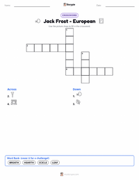 Jack Frost - European printable worksheet preview