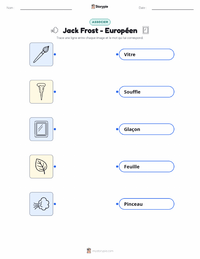 Feuille de travail imprimable Jack Frost - Européen pour les enfants