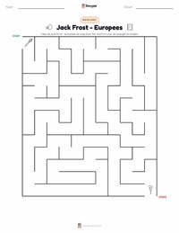 Jack Frost - Europees afdrukbare werkblad voorbeeld