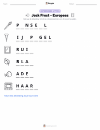 Jack Frost - Europees afdrukbare werkblad voorbeeld
