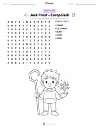 Jack Frost - Europäisch druckbare Arbeitsblatt Vorschau