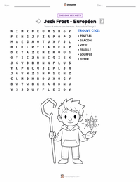 Aperçu de la feuille de travail imprimable Jack Frost - Européen