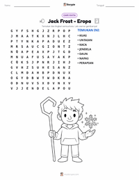 Prabaca lembar kerja cetak Jack Frost - Eropa