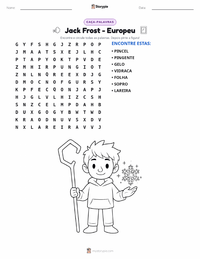 Prévia da folha de atividades imprimível Jack Frost - Europeu
