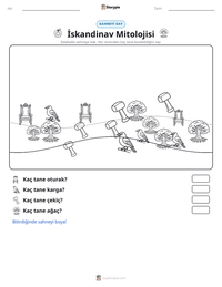 İskandinav Mitolojisi yazdırılabilir çalışma sayfası önizlemesi