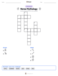 Norse Mythology printable worksheet preview