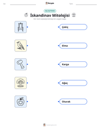 İskandinav Mitolojisi yazdırılabilir çalışma sayfası önizlemesi