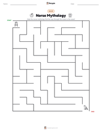 Norse Mythology printable worksheet preview