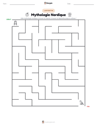 Aperçu de la feuille de travail imprimable Mythologie Nordique