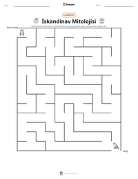 İskandinav Mitolojisi yazdırılabilir çalışma sayfası önizlemesi
