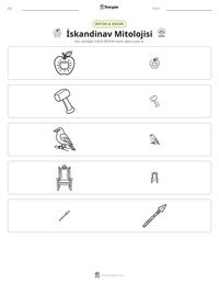 İskandinav Mitolojisi yazdırılabilir çalışma sayfası önizlemesi