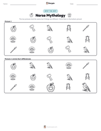 Norse Mythology printable worksheet preview
