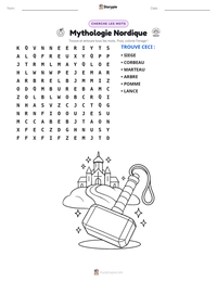 Aperçu de la feuille de travail imprimable Mythologie Nordique