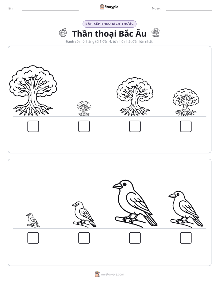 Thứ Tự Kích Thước