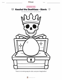Koschei the Deathless - Slavic coloring page for kids