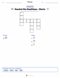 Koschei the Deathless - Slavic printable worksheet preview