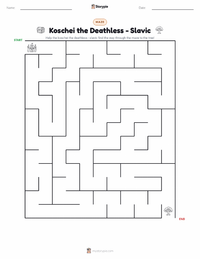 Koschei the Deathless - Slavic printable worksheet preview