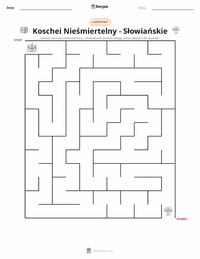 Podgląd drukowalnego arkusza ćwiczeń Kościej Nieśmiertelny - Słowiański