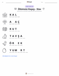 Ölümsüz Koschei - Slav yazdırılabilir çalışma sayfası önizlemesi