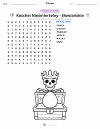 Podgląd drukowalnego arkusza ćwiczeń Kościej Nieśmiertelny - Słowiański