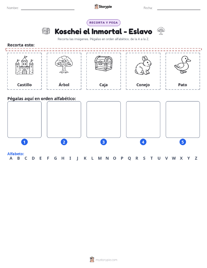Cortar y Pegar el Alfabeto