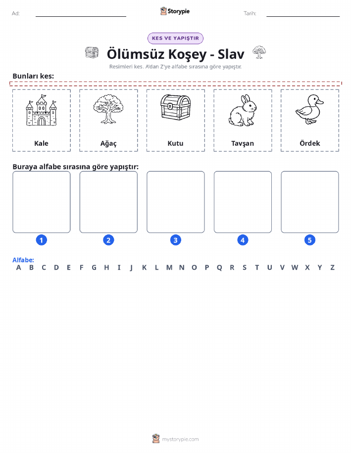 Kes & Yapıştır Alfabe