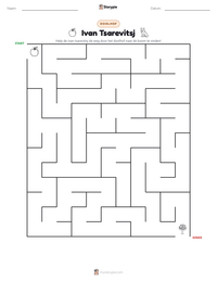 Ivan Tsarevitsj afdrukbare werkblad voorbeeld