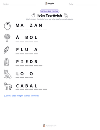 Vista previa de la hoja de trabajo imprimible de Iván Tsarévich