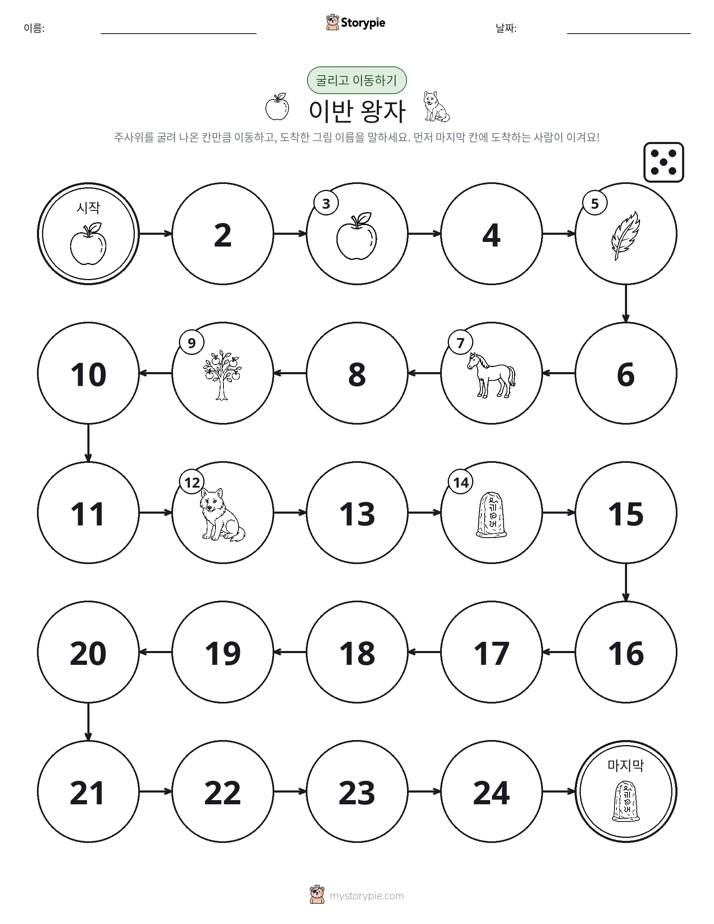 주사위 굴리고 이동하기 게임