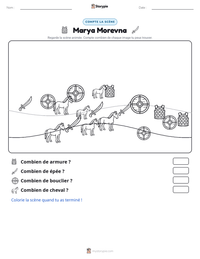 Aperçu de la feuille de travail imprimable Marya Morevna