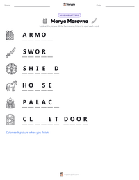 Marya Morevna printable worksheet preview