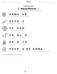 Vista previa de la hoja de trabajo imprimible de Marya Morevna