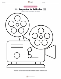 Página para colorear de Proyector de cine para niños