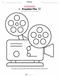 Halaman mewarnai Proyektor Film untuk anak-anak