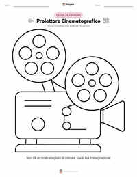 Pagina da colorare di Proiettore cinematografico per bambini