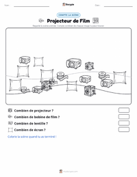 Aperçu de la feuille de travail imprimable Projecteur de cinéma
