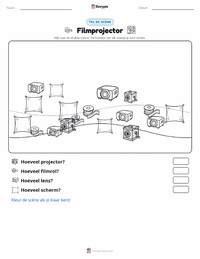 Filmprojector afdrukbare werkblad voorbeeld