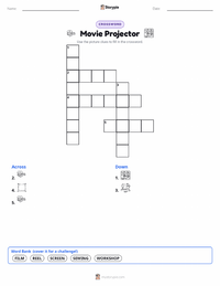 Movie Projector printable worksheet preview