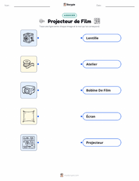 Feuille de travail imprimable Projecteur de cinéma pour les enfants