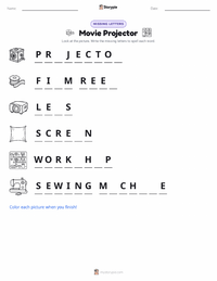 Movie Projector printable worksheet preview