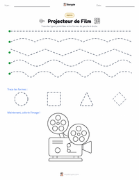 Aperçu de la feuille de travail imprimable Projecteur de cinéma