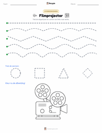Filmprojector afdrukbare werkblad voorbeeld