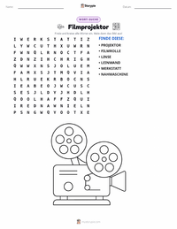 Filmprojektor druckbare Arbeitsblatt Vorschau