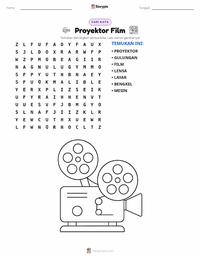 Prabaca lembar kerja cetak Proyektor Film
