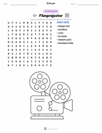 Filmprojector afdrukbare werkblad voorbeeld