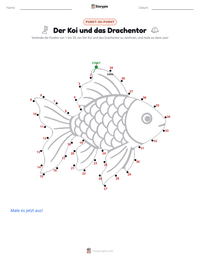 Koi-Fisch und das Drachentor - Chinesisch druckbare Arbeitsblatt Vorschau