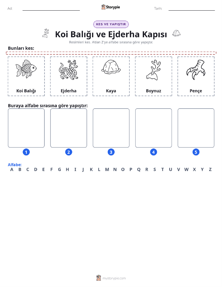 Kes & Yapıştır Alfabe