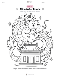 Chinesischer Drache druckbare Arbeitsblatt Vorschau