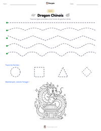 Aperçu de la feuille de travail imprimable Dragon Chinois
