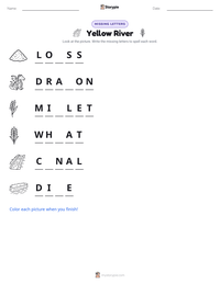 Yellow River printable worksheet preview